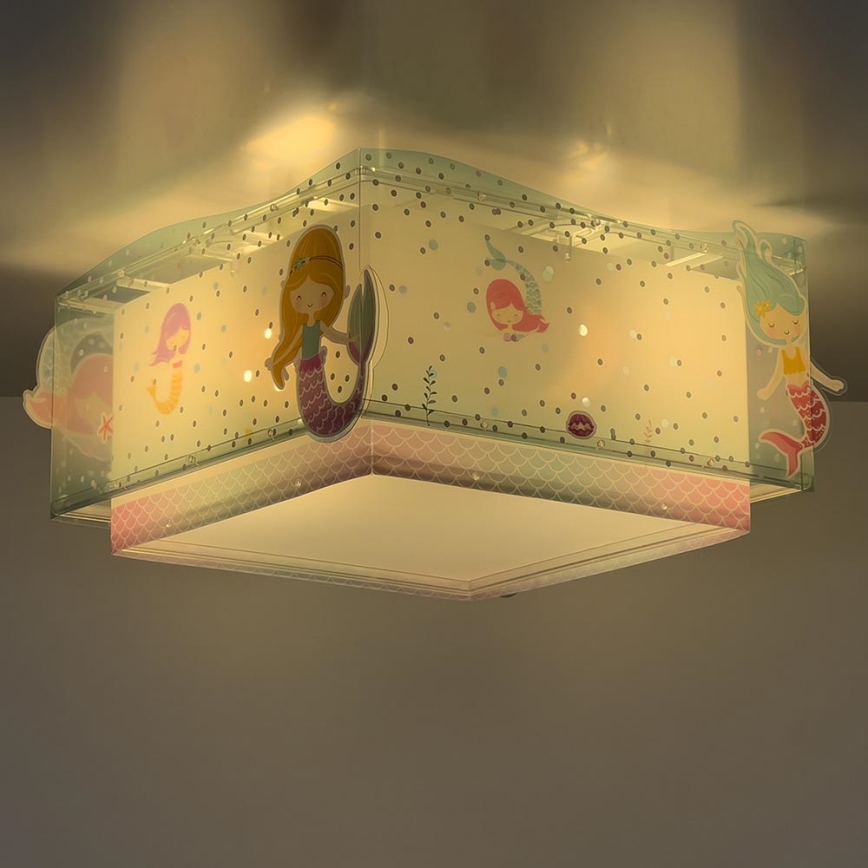 Dalber 63446 - Children's ceiling light MERMAIDS 2xE27/60W/230V