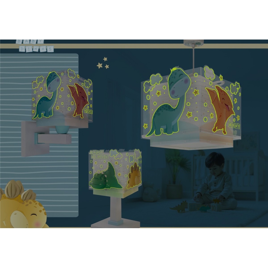 Dalber 63452 - BABY DINOS Children's Ceiling Light 1xE27/15W/230V Multicolored