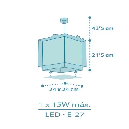 Dalber 63452 - BABY DINOS Children's Ceiling Light 1xE27/15W/230V Multicolored