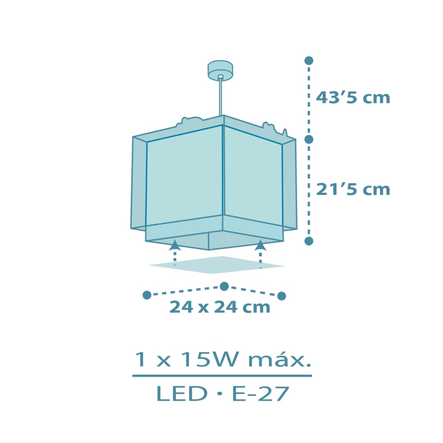 Dalber 63452 - BABY DINOS Children's Ceiling Light 1xE27/15W/230V Multicolored