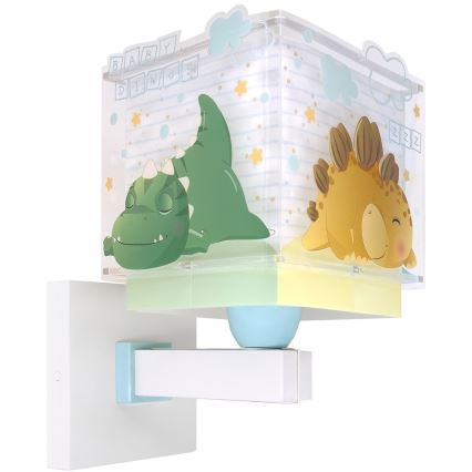 Dalber 63459 - BABY DINOS Children's Wall Lamp 1x E27/15W/230V, Multicolored