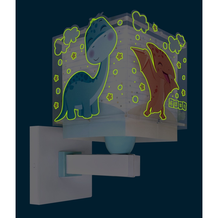 Dalber 63459 - BABY DINOS Children's Wall Lamp 1x E27/15W/230V, Multicolored