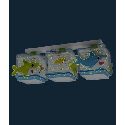 Dalber 63473 - Children's ceiling light BABY SHARK 3xE27/60W/230V