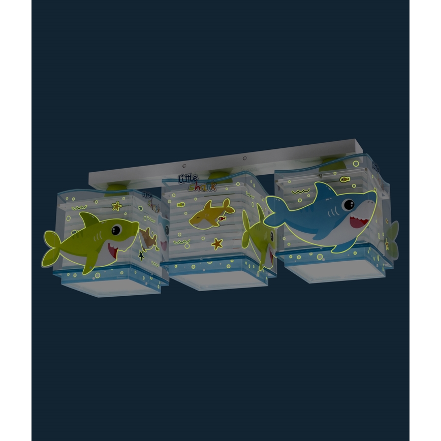 Dalber 63473 - Children's ceiling light BABY SHARK 3xE27/60W/230V