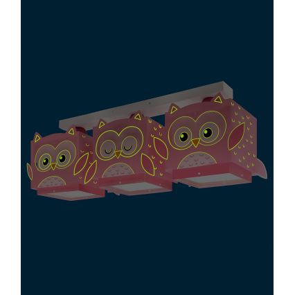 Dalber 64483 - Children's ceiling light LITTLE FRIENDS 3xE27/15W/230V