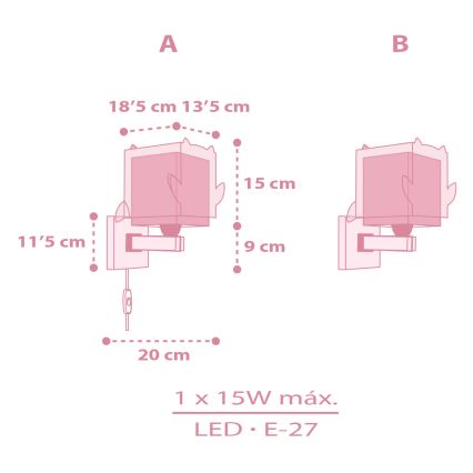 Dalber 64489 - Children's wall light LITTLE FRIENDS 1xE27/15W/230V
