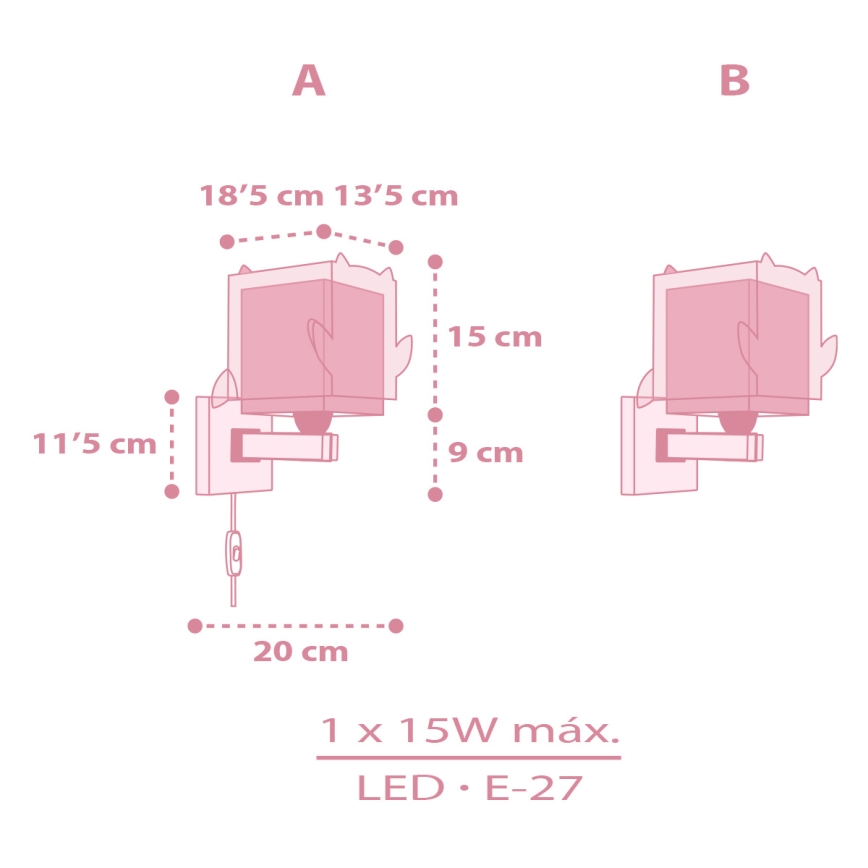 Dalber 64489 - Children's wall light LITTLE FRIENDS 1xE27/15W/230V