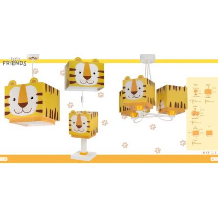 Dalber 64567 - Children chandelier LITTLE TIGER 3xE27/60W/230V