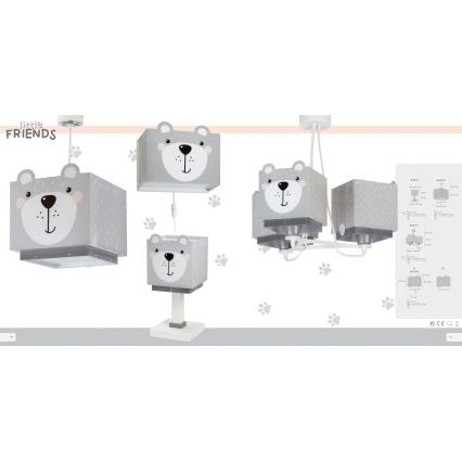 Dalber 64572 - Children chandelier LITTLE TEDDY 1xE27/60W/230V