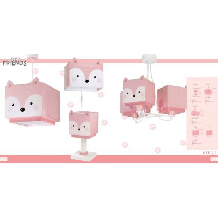 Dalber 64587 - Children chandelier LITTLE FOX 3xE27/60W/230V