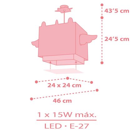 Dalber 64592 - Children's chandelier LITTLE UNICORN 1xE27/15W/230V