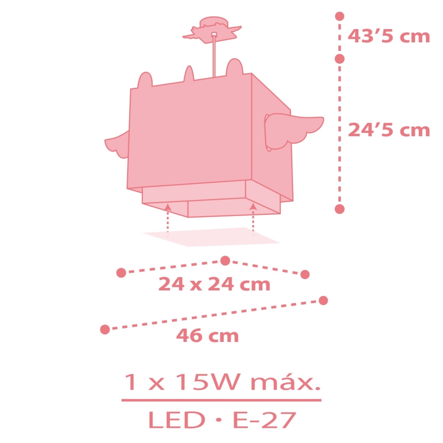 Dalber 64592 - Children's chandelier LITTLE UNICORN 1xE27/15W/230V