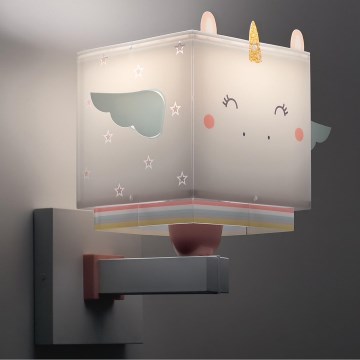 Dalber 64599 - Children's wall light LITTLE UNICORN 1xE27/15W/230V