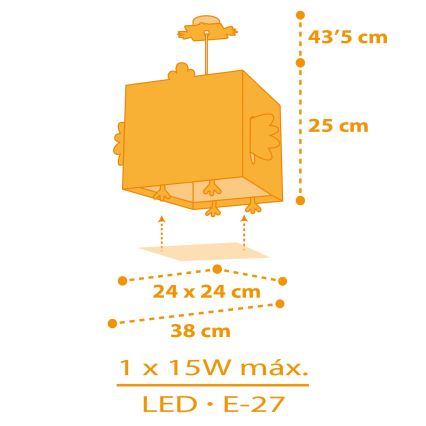 Dalber 64642 - Children's chandelier LITTLE CHICKEN 1xE27/15W/230V