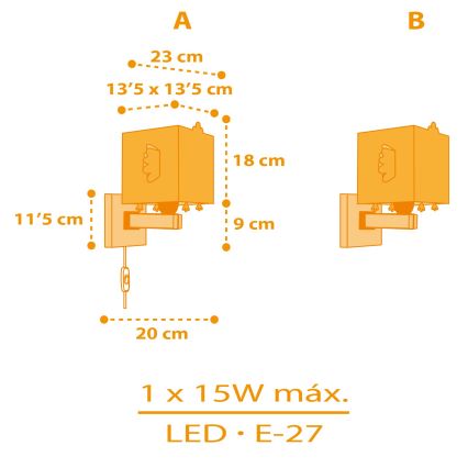 Dalber 64649 - Children's wall light LITTLE CHICKEN 1xE27/15W/230V