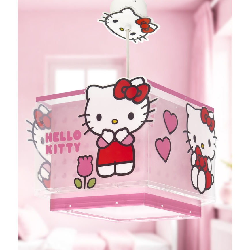 Dalber 73262 - HELLO KITTY Kids' Pendant Light 1xE27/15W/230V Pink