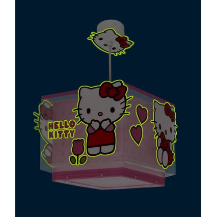Dalber 73262 - HELLO KITTY Kids' Pendant Light 1xE27/15W/230V Pink