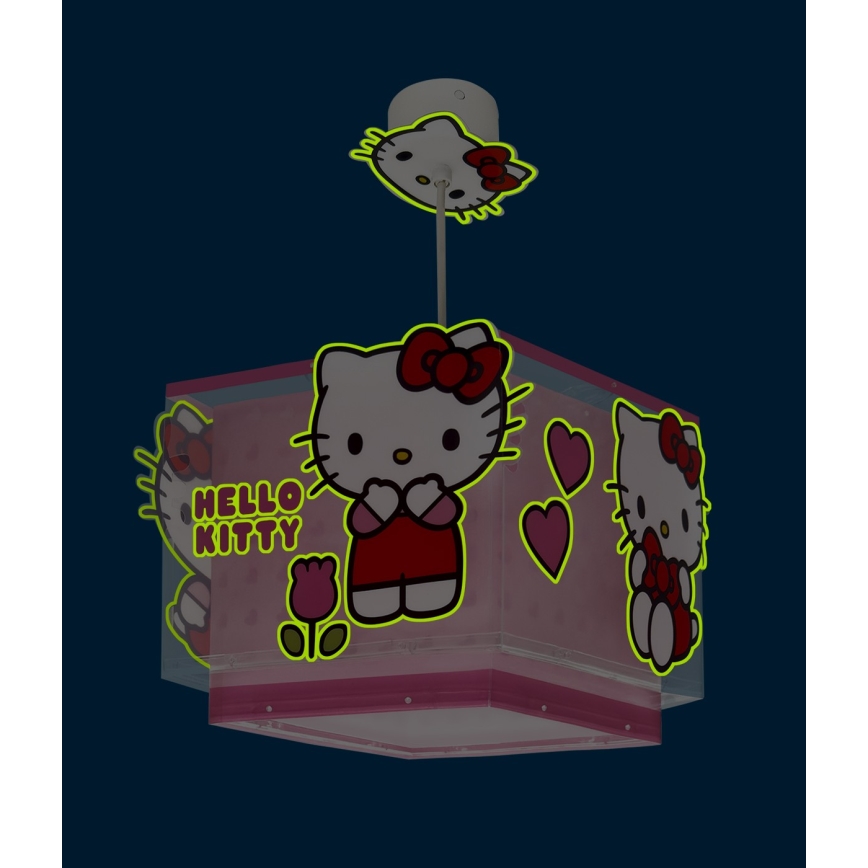 Dalber 73262 - HELLO KITTY Kids' Pendant Light 1xE27/15W/230V Pink