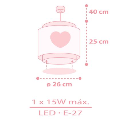 Dalber 76012S - Children's chandelier BABY DREAMS 1xE27/15W/230V pink