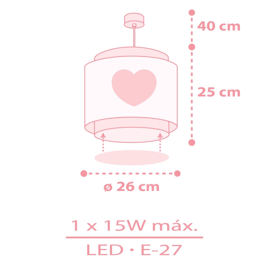 Dalber 76012S - Children's chandelier BABY DREAMS 1xE27/15W/230V pink