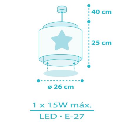 Dalber 76012T - Children's chandelier BABY DREAMS 1xE27/15W/230V blue