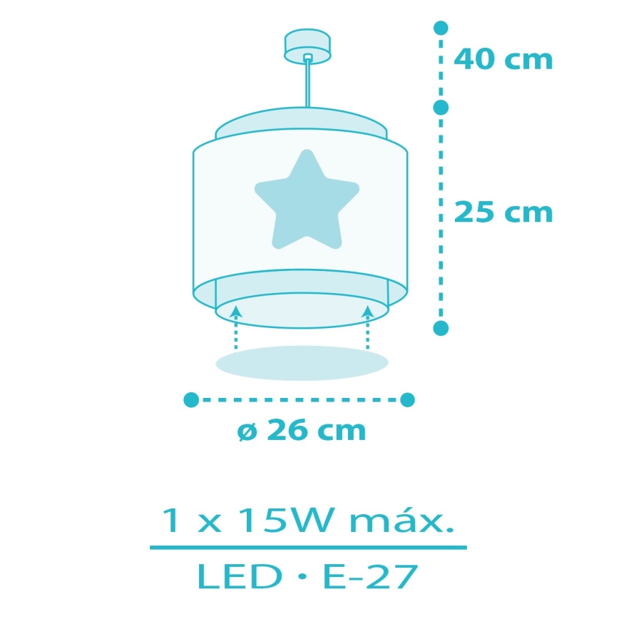 Dalber 76012T - Children's chandelier BABY DREAMS 1xE27/15W/230V blue