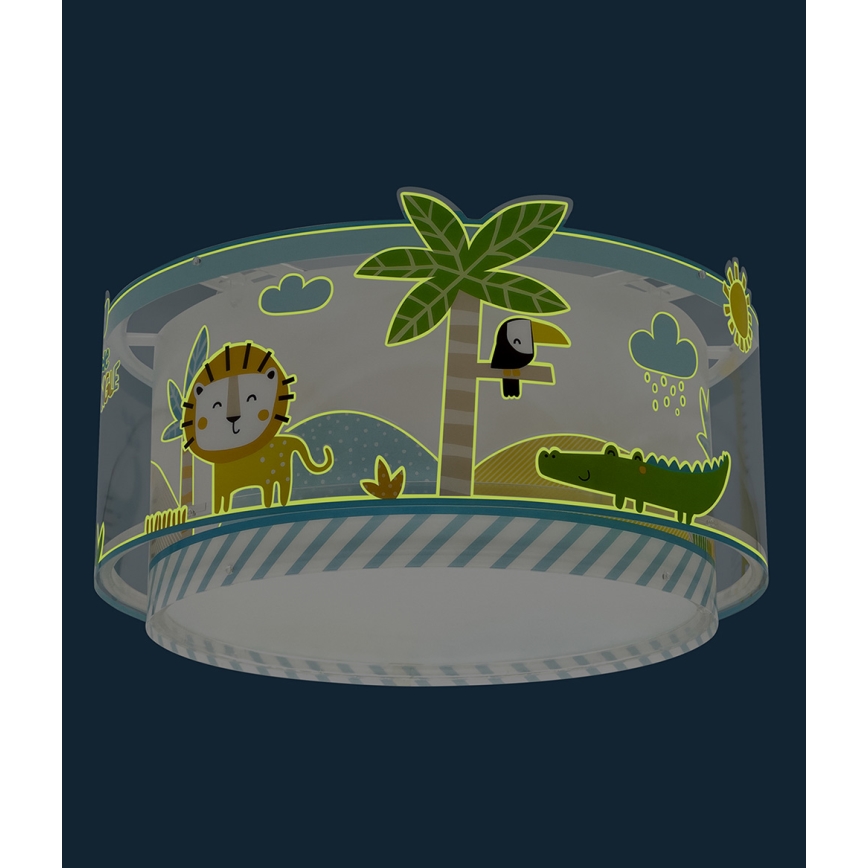 Dalber 76116 - Children's ceiling light JUNGLE 2xE27/15W/230V