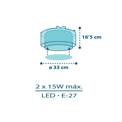Dalber 76116 - Children's ceiling light JUNGLE 2xE27/15W/230V