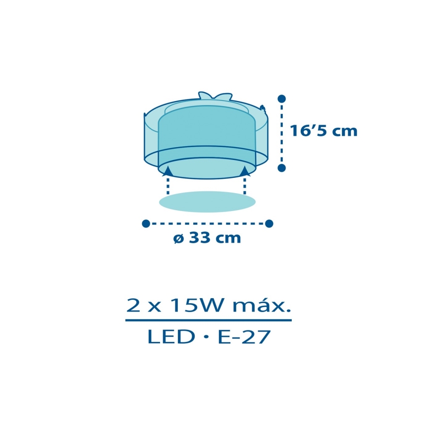 Dalber 76116 - Children's ceiling light JUNGLE 2xE27/15W/230V