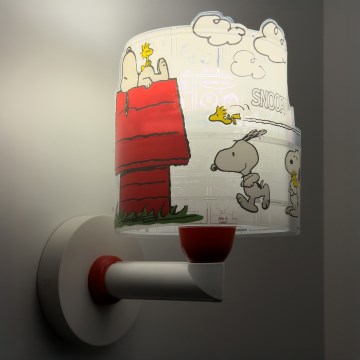 Dalber 76309 - Kids' wall lamp SNOOPY 1xE27/15W/230V white/red