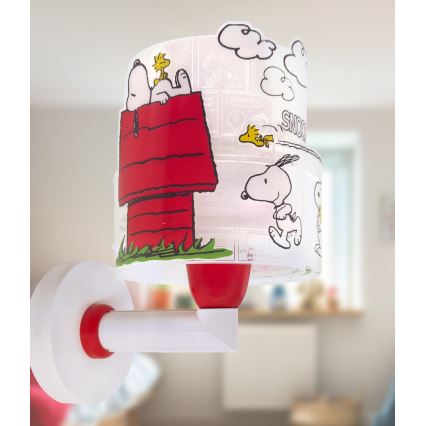 Dalber 76309 - Kids' wall lamp SNOOPY 1xE27/15W/230V white/red