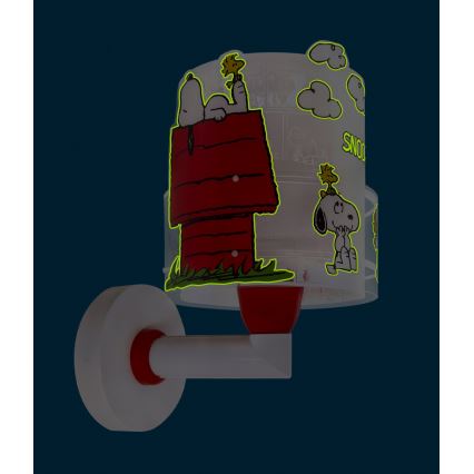 Dalber 76309 - Kids' wall lamp SNOOPY 1xE27/15W/230V white/red