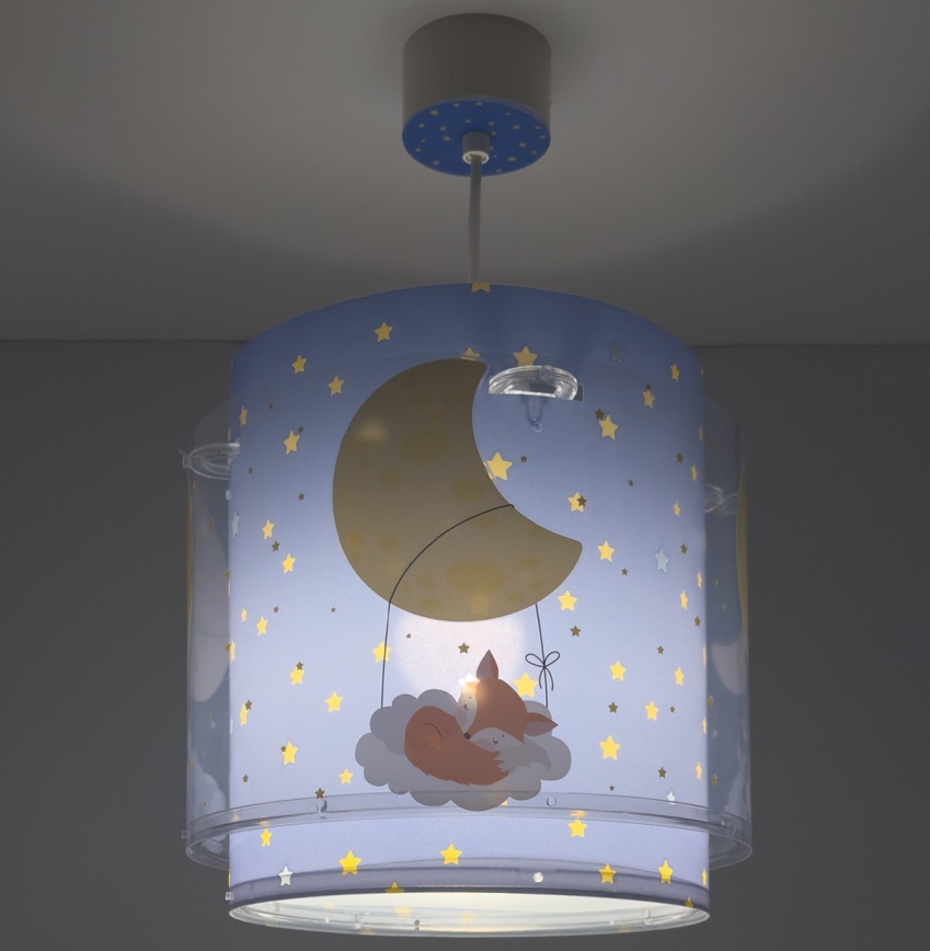 Dalber 76632 - MOON DREAMS Children's ceiling light 1xE27/15W/230V Blue