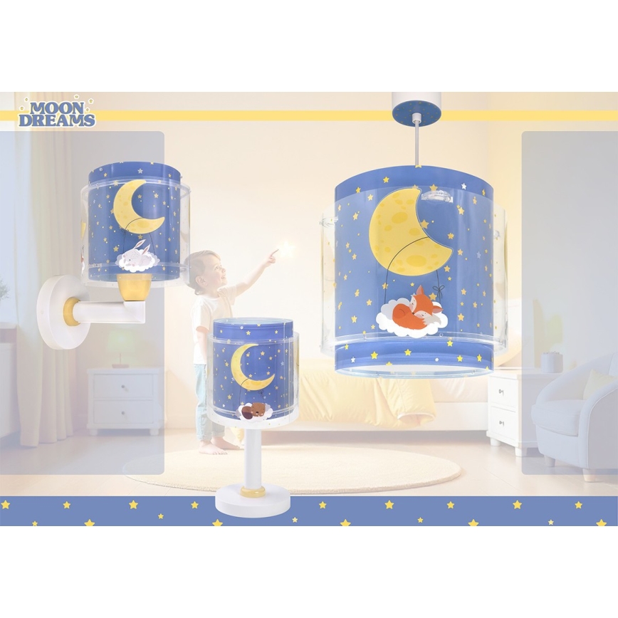 Dalber 76632 - MOON DREAMS Children's ceiling light 1xE27/15W/230V Blue