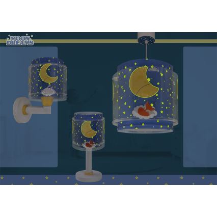 Dalber 76632 - MOON DREAMS Children's ceiling light 1xE27/15W/230V Blue