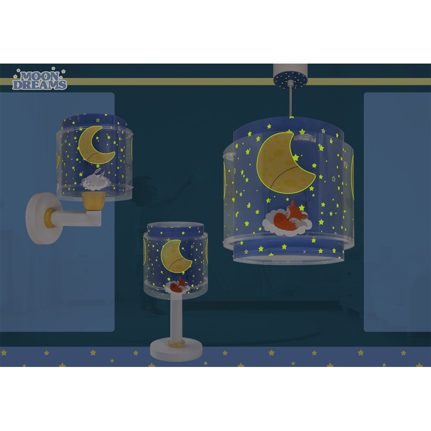 Dalber 76632 - MOON DREAMS Children's ceiling light 1xE27/15W/230V Blue