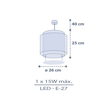 Dalber 76632 - MOON DREAMS Children's ceiling light 1xE27/15W/230V Blue