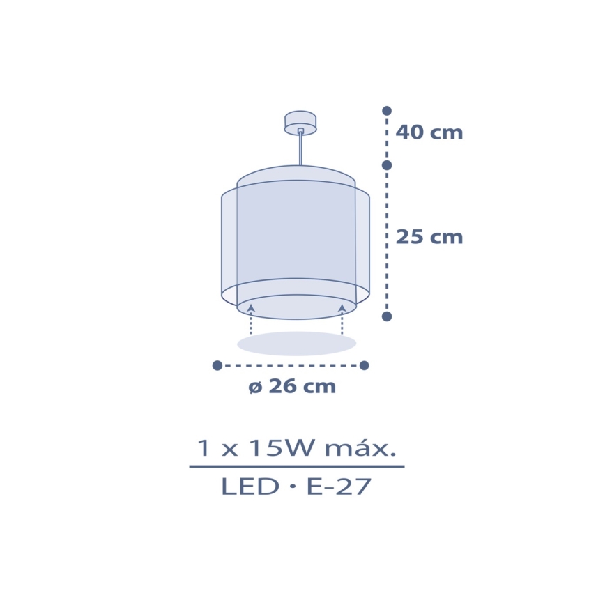 Dalber 76632 - MOON DREAMS Children's ceiling light 1xE27/15W/230V Blue