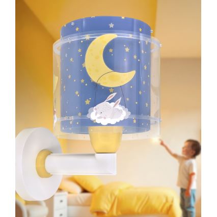 Dalber 76639 - Kids' Wall Lamp MOON DREAMS 1xE27/15W/230V Blue