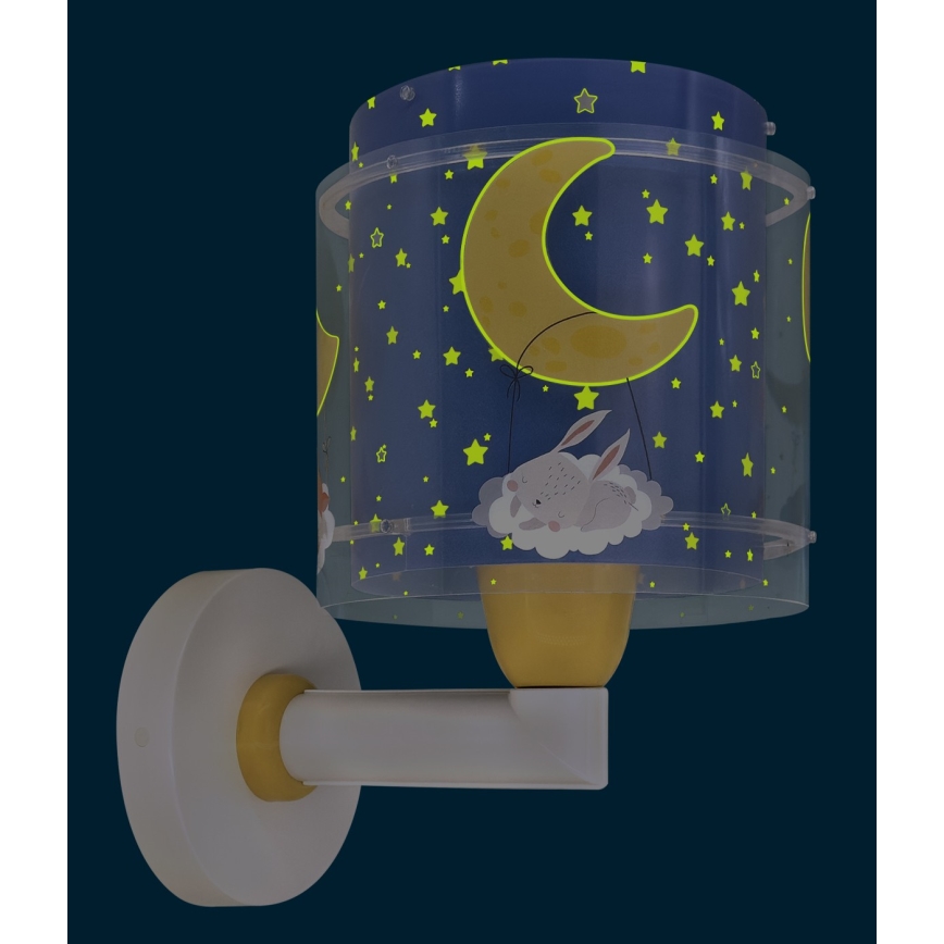 Dalber 76639 - Kids' Wall Lamp MOON DREAMS 1xE27/15W/230V Blue