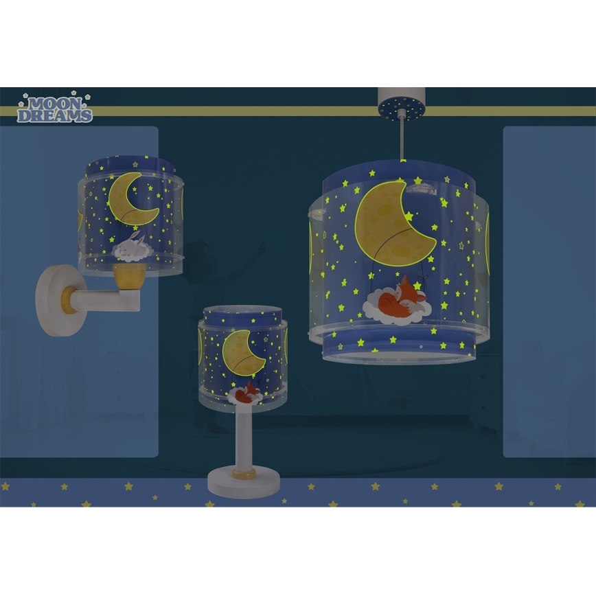 Dalber 76639 - Kids' Wall Lamp MOON DREAMS 1xE27/15W/230V Blue