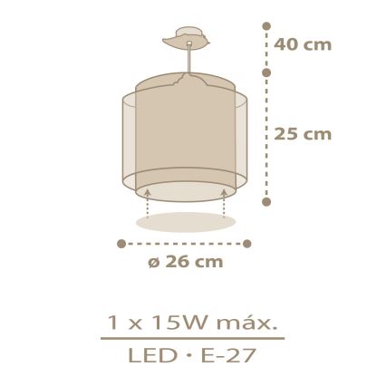 Dalber 76872 - Children's chandelier BABY CHICK 1xE27/15W/230V