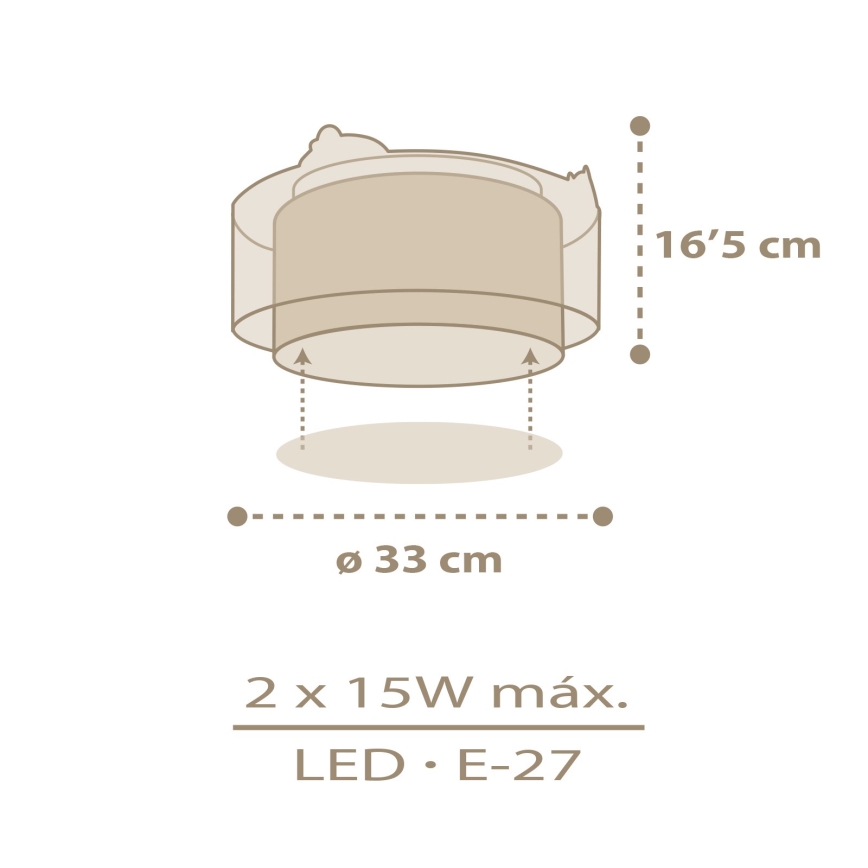 Dalber 76876 - Children's ceiling light BABY CHICK 2xE27/15W/230V