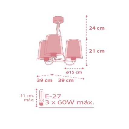 Dalber 81197S - Children's chandelier LIGHT FEELING 3xE27/60W/230V