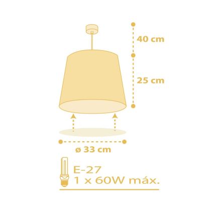 Dalber 82212A - Children's chandelier STAR LIGHT 1xE27/60W/230V yellow