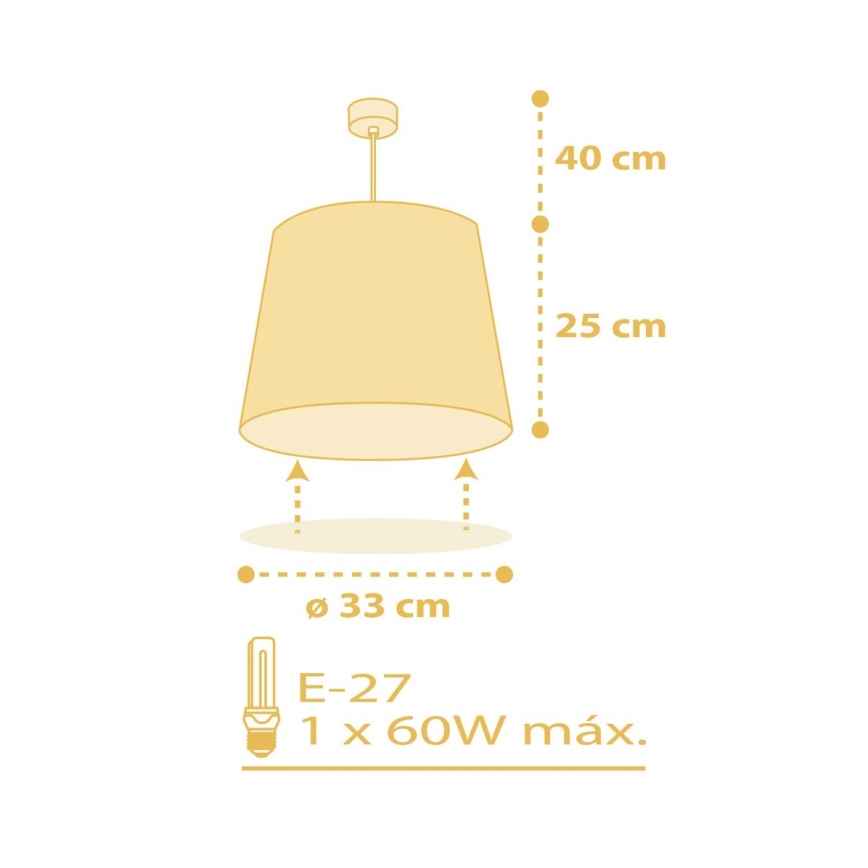 Dalber 82212A - Children's chandelier STAR LIGHT 1xE27/60W/230V yellow