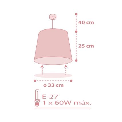 Dalber 82212S - Children's chandelier STAR LIGHT 1xE27/60W/230V pink
