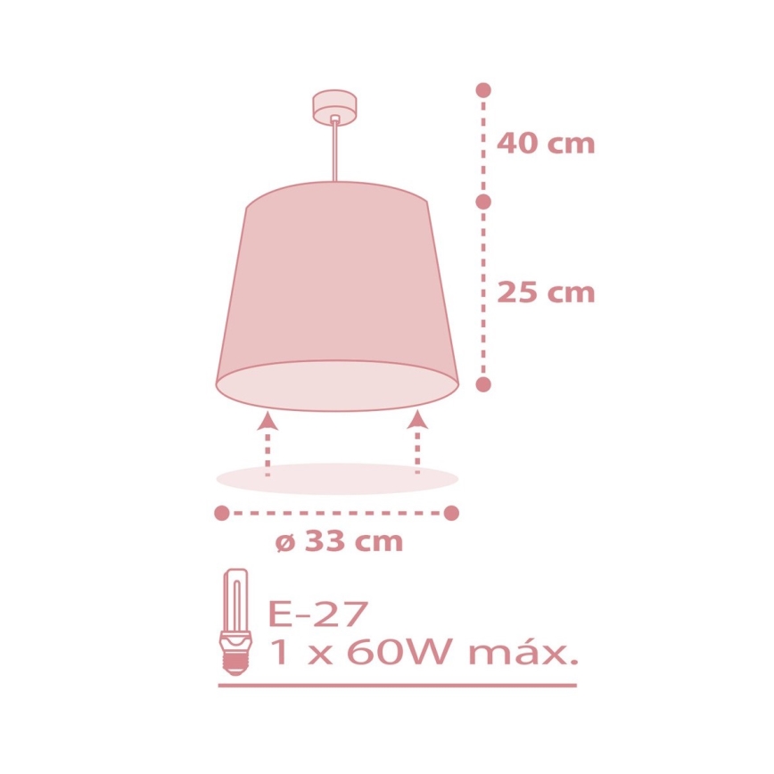 Dalber 82212S - Children's chandelier STAR LIGHT 1xE27/60W/230V pink