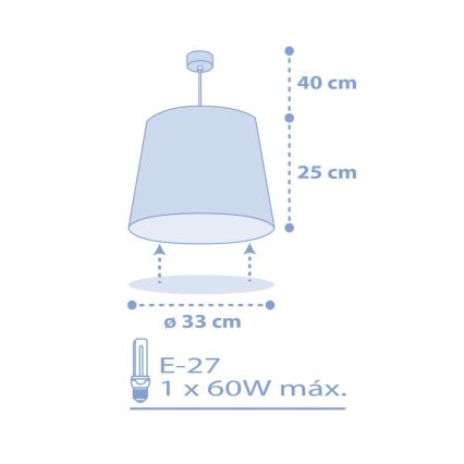 Dalber 82212T - Children's chandelier STAR LIGHT 1xE27/60W/230V blue