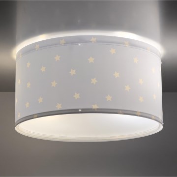 Dalber 82216T - Children's ceiling light STAR LIGHT 2xE27/60W/230V blue